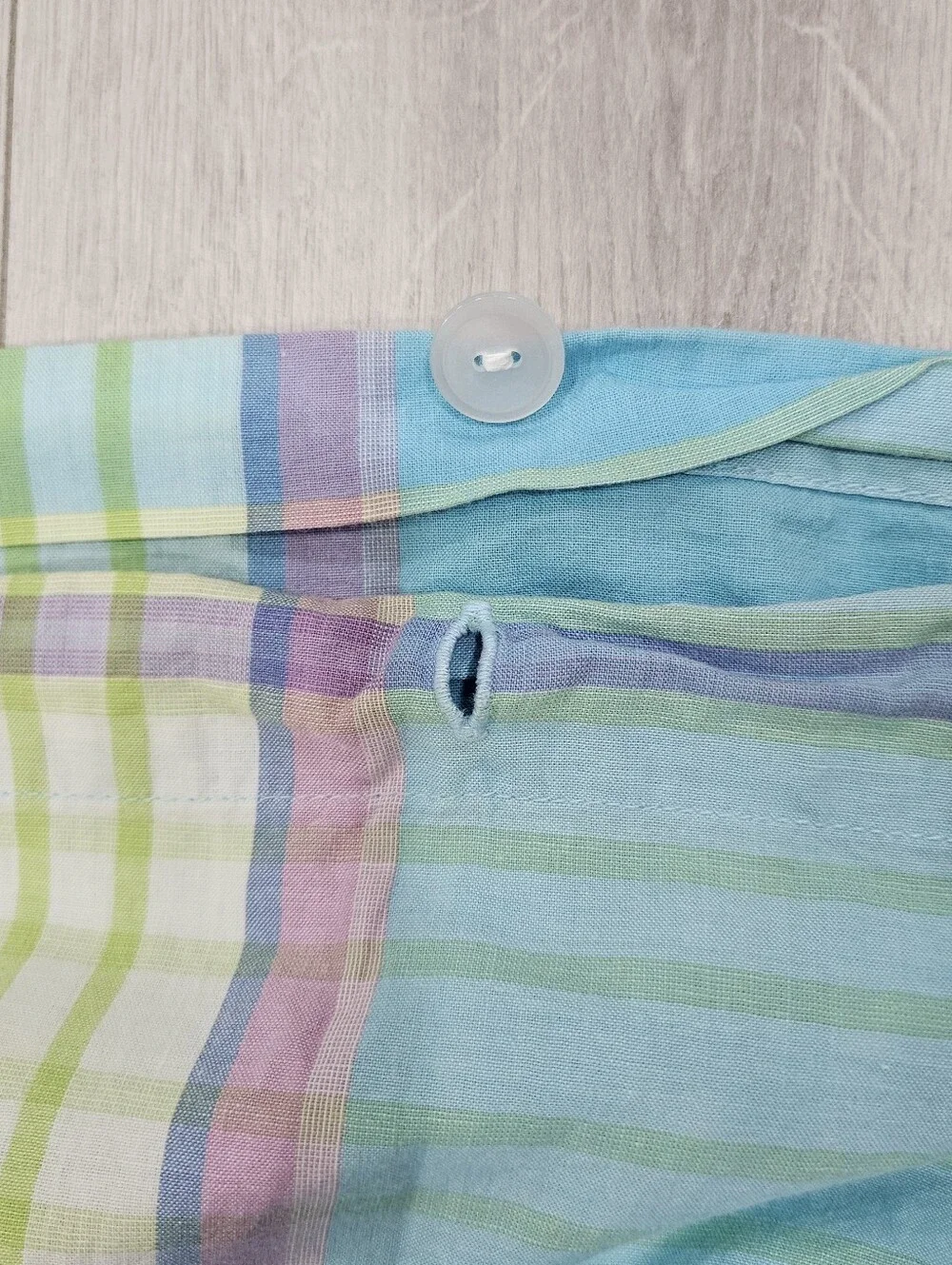 Designers Guild Pastel Plaid Twin/XL Duvet Cover Pink Blue Green Cotton Retro